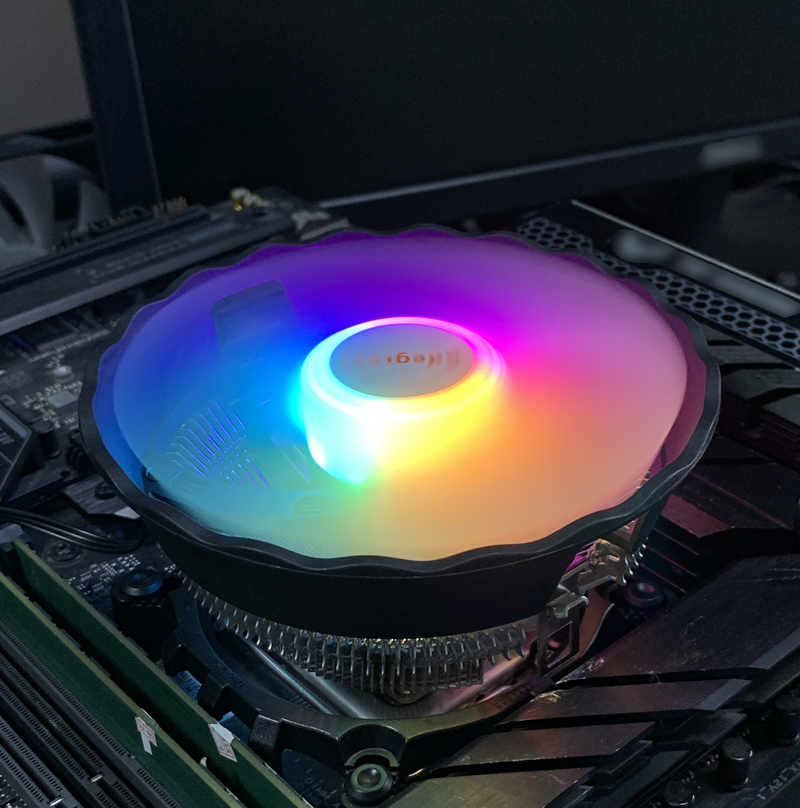 Esports Gaming Fan - RGB CPU空冷クーラー 90mm PCプロセッサー冷却ファン Intel LGA1366