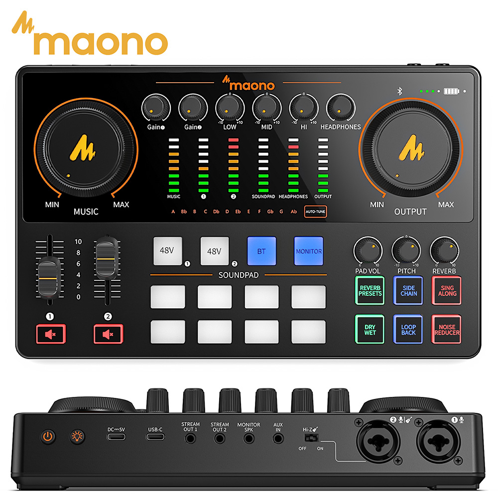 Elgato Stream Deck - MaonoCaster E2 Gen2オーディオインターフェースミキサーAME2 Gen2デュアルXLR入力、ポッドキャスト、ライブストリーミング、ゲーム用オーディオインターフェース、サウンドカード