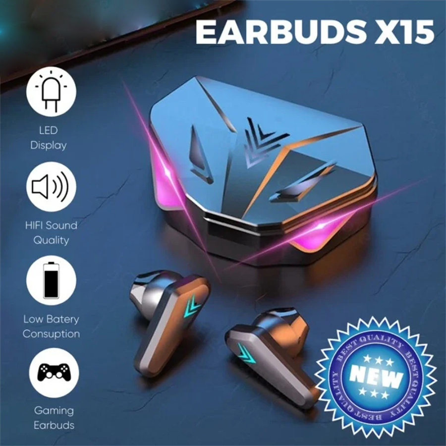 Esports Gaming Headset - Bluetoothワイヤレスヘッドセット,ゲーミングヘッドセット,ゲーミングヘッドセット,マイク付きゲーミングヘッドセット,iPhoneおよびスマートフォン用,65msの低遅延,x15 tws