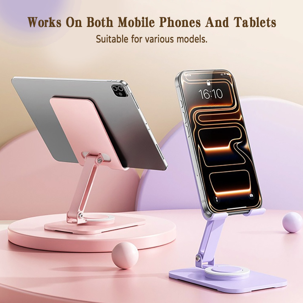 Esports Gaming Phone - 360度回転可能な金属製スマホ・タブレットスタンド、折りたたみ式デスクトップフォンホルダー、スマートフォンキックスタンド、タブレット滑り止めデスクマウントブラケット