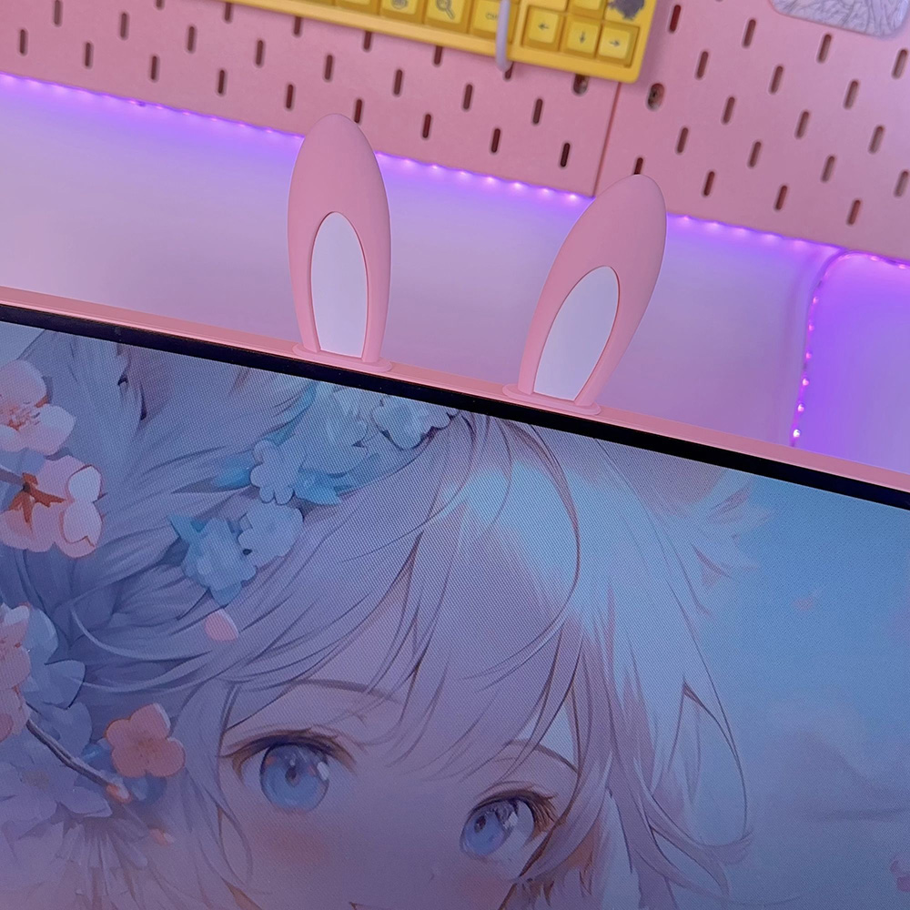 Esports Gaming Room - ウサギの耳ディスプレイ装飾かわいいeスポーツルームパーソナライズされたピンクホワイトの装飾品ゲームルームの装飾ギフト