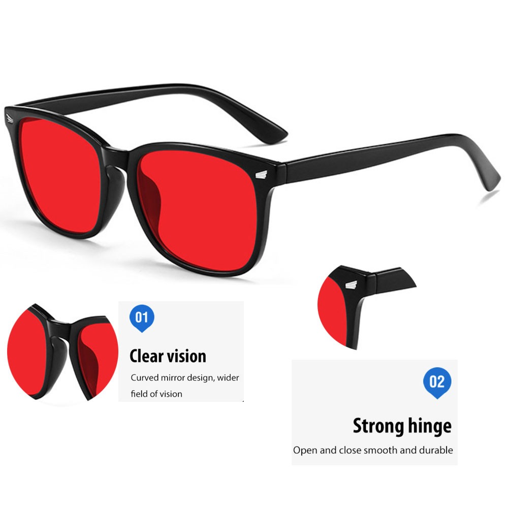 Gaming Glasses Blue - ブルーライト遮断用メガネ ブルーライトブロック用赤色レンズ コンピューターゲーム用 目の疲れを軽減する ブルーライトメガネ 男性用睡眠メガネ