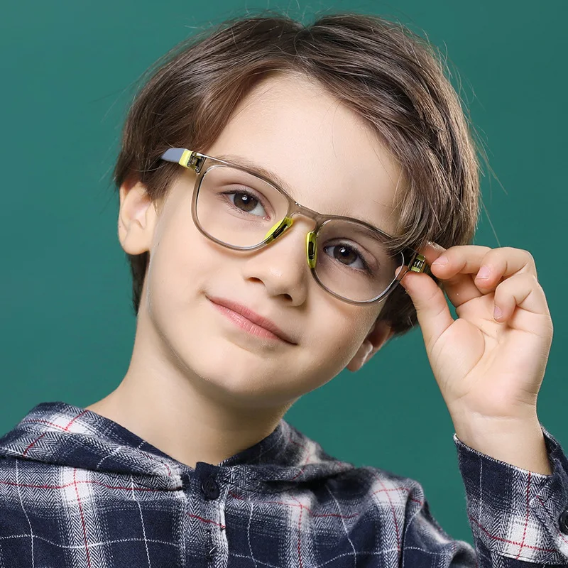 Gaming Glasses Blue - 抗青色光子供メガネ正方形子供少年少女コンピュータ光学フレーム反射遮断眼鏡フィルター TR90 フレーム