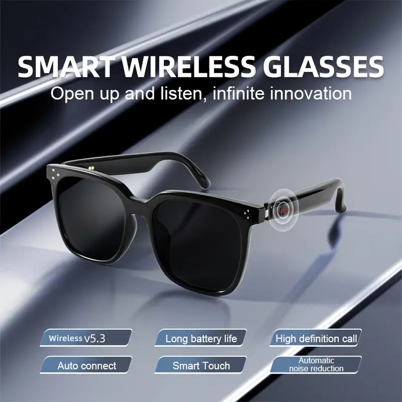 Gaming Glasses Blue - カメラ スマートグラス Bluetooth 通話 音声アシスタント 音楽鑑賞