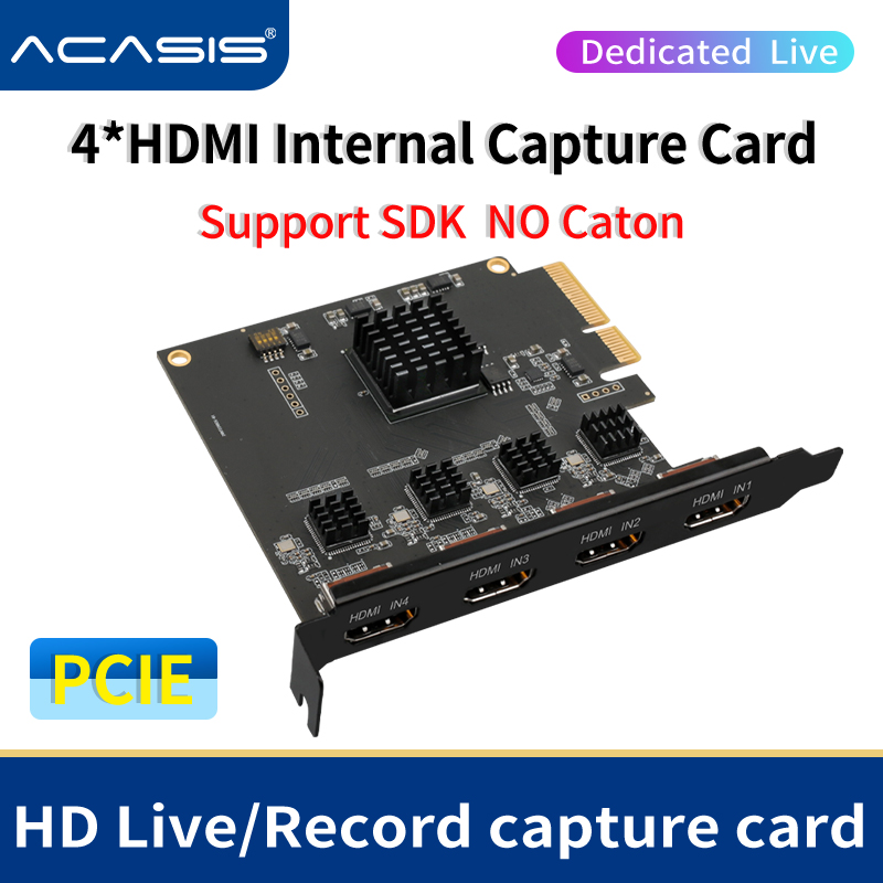 Elgato Stream Deck - Acasis-HDMI互換のビデオキャプチャカード,4チャンネル,1080p,60fps,ライブブロードキャスト,ストリーミングアダプター,クワッド