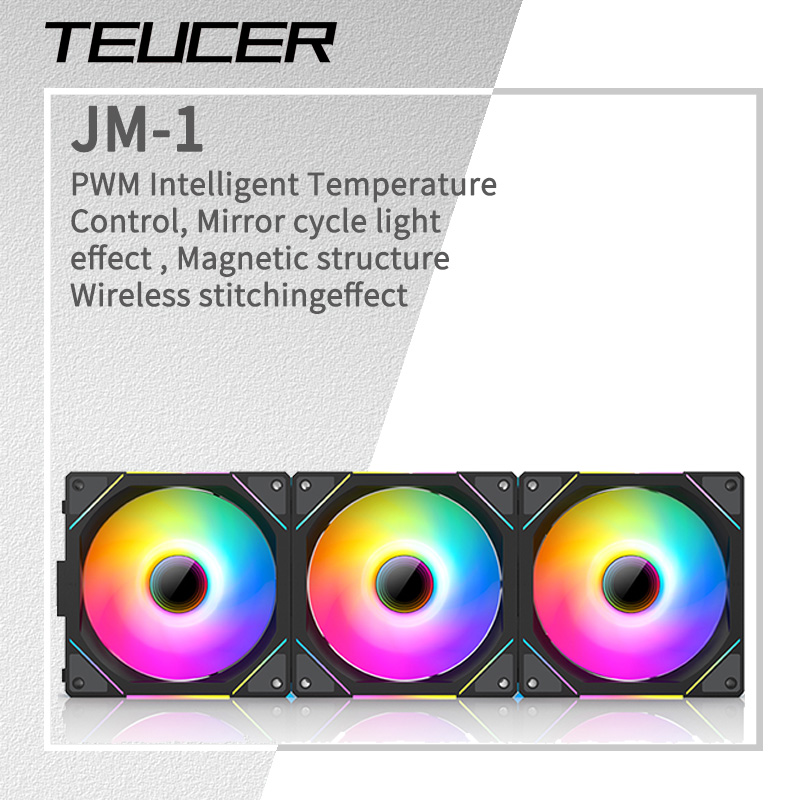 Esports Gaming Fan - TEUCER JM-1 PC 冷却ケースファン ARGB ミラーサイクルライト効果ワイヤレスステッチ