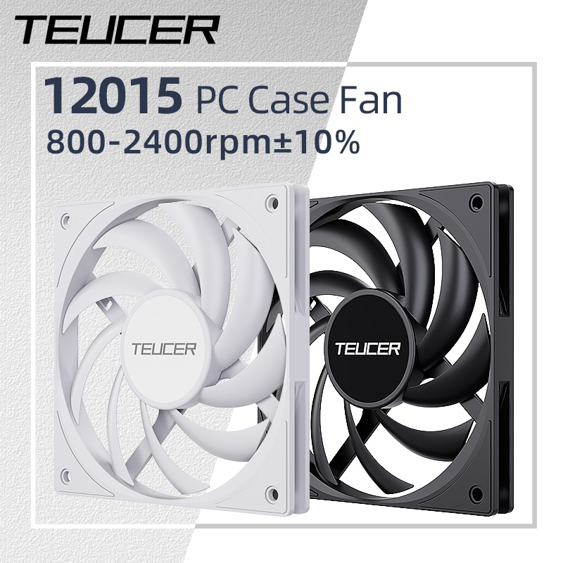 Esports Gaming Fan - Teucer-超薄型シャーシファン,PC冷却ケース,CPUクーラー用ベンチレーター,pwmベアリング,厚さ15mm,12cm, 12v,4ピン,pwm