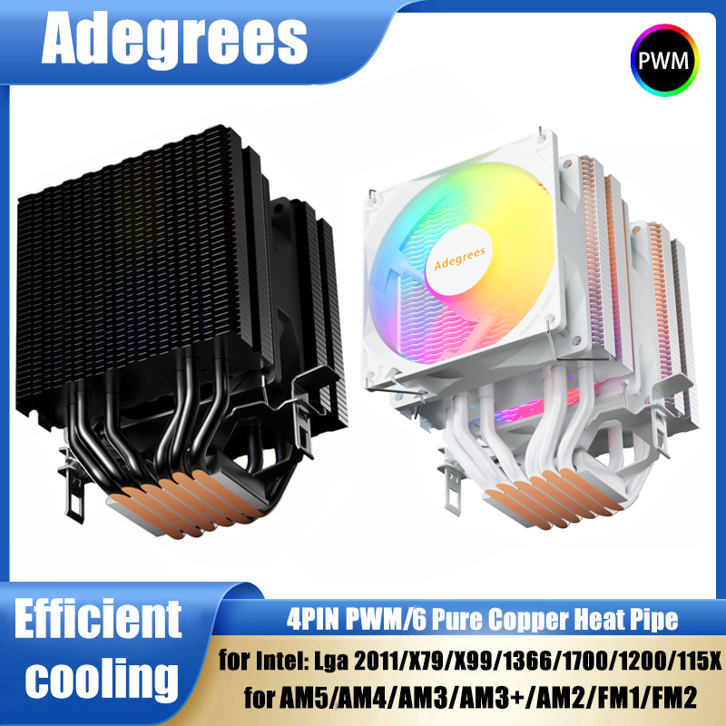 Esports Gaming Fan - CPU空冷クーラー AM4 6ヒートパイプ PCプロセッサー RGB冷却ファン インテル