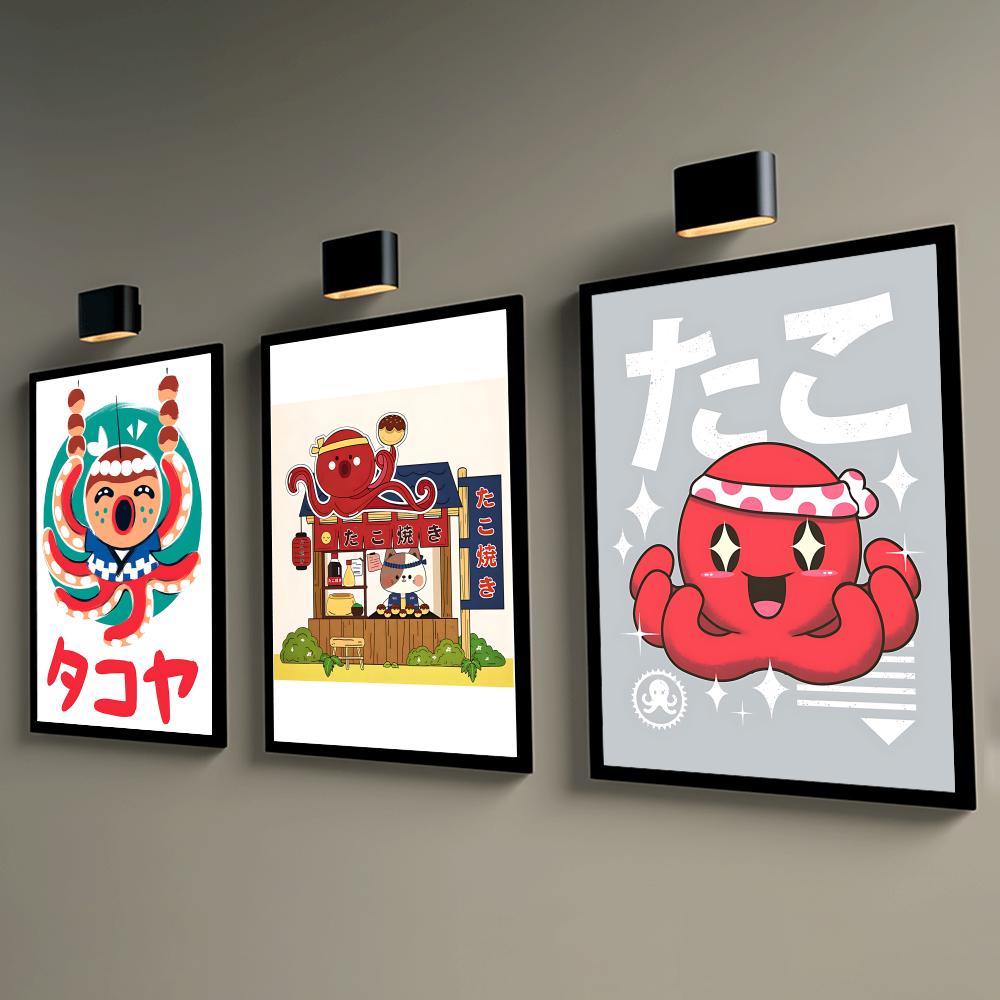 かわいいたこ焼きポスター ウォールポスター 自己粘着式 防水 - Esports Gaming Room のレビューと価格