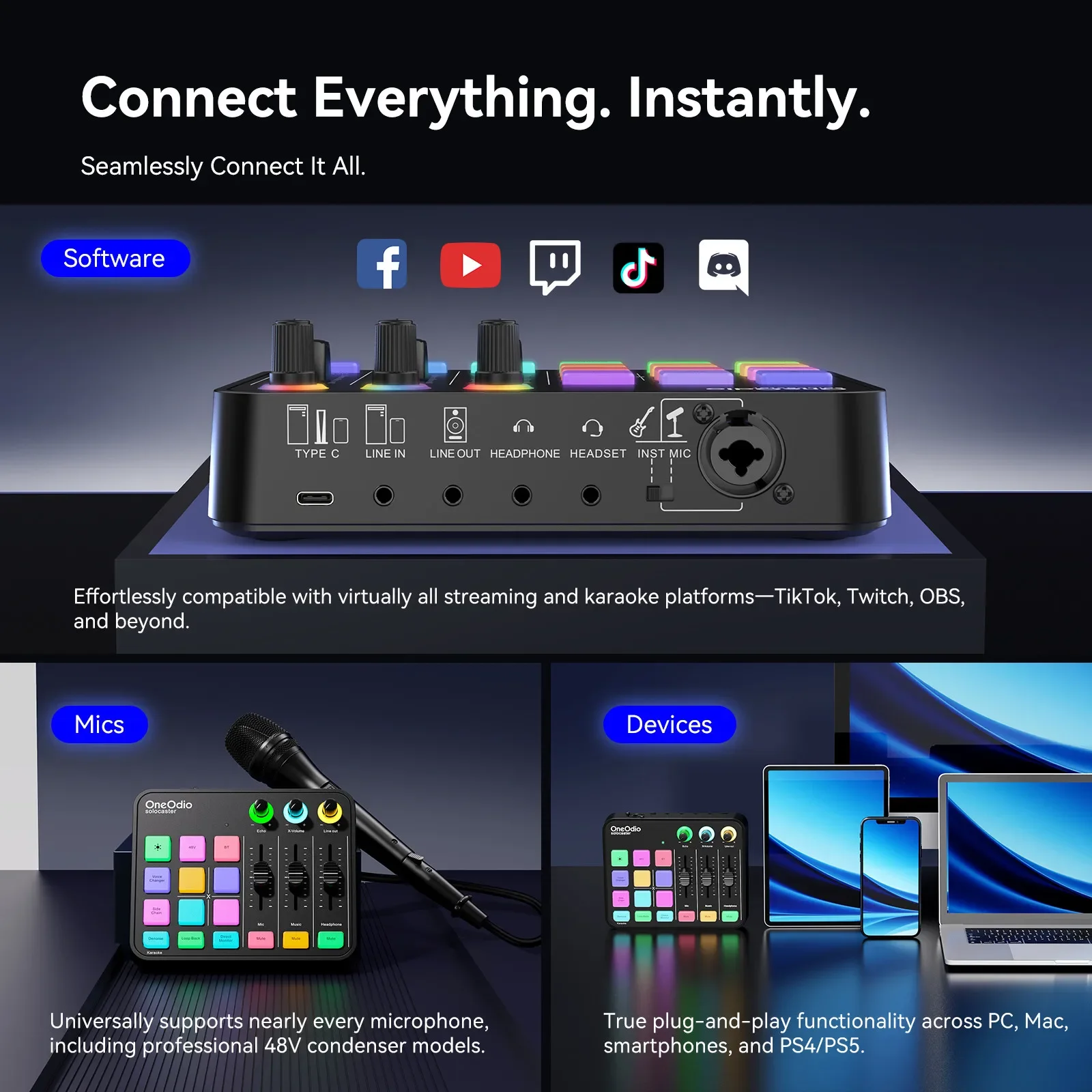 Oneodio ゲーミングオーディオミキサー XLRマイクイ - Elgato Stream Deck のレビューと価格