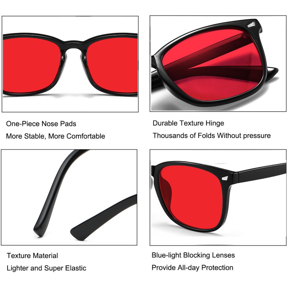 ブルーライト遮断用メガネ ブルーライトブロック用赤色レンズ  - Gaming Glasses Blue のレビューと価格