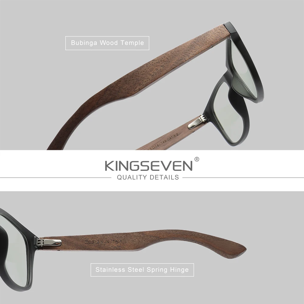 KINGSEVEN クラシック木製ブルーライトブロックメガネ - Gaming Glasses Blue のレビューと価格