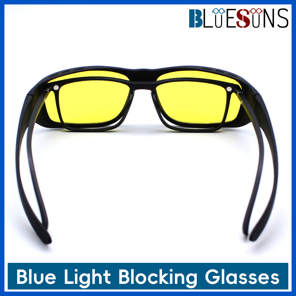オレンジと黄色のレンズが付いた大きめサイズのブルーライトカッ - Gaming Glasses Blue のレビューと価格