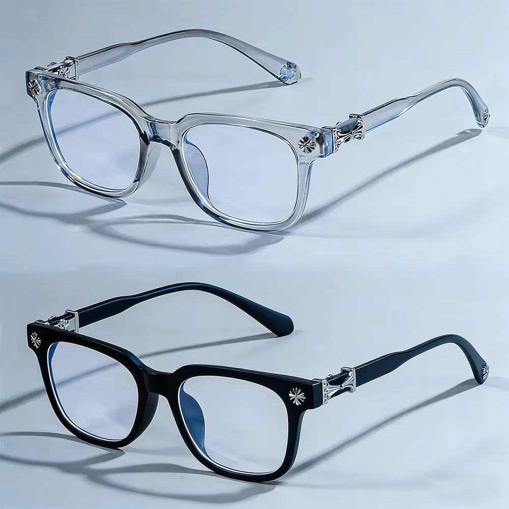 クラシック 2 個正方形抗青色光メガネ男性と女性用黒 & 透 - Gaming Glasses Blue のレビューと価格