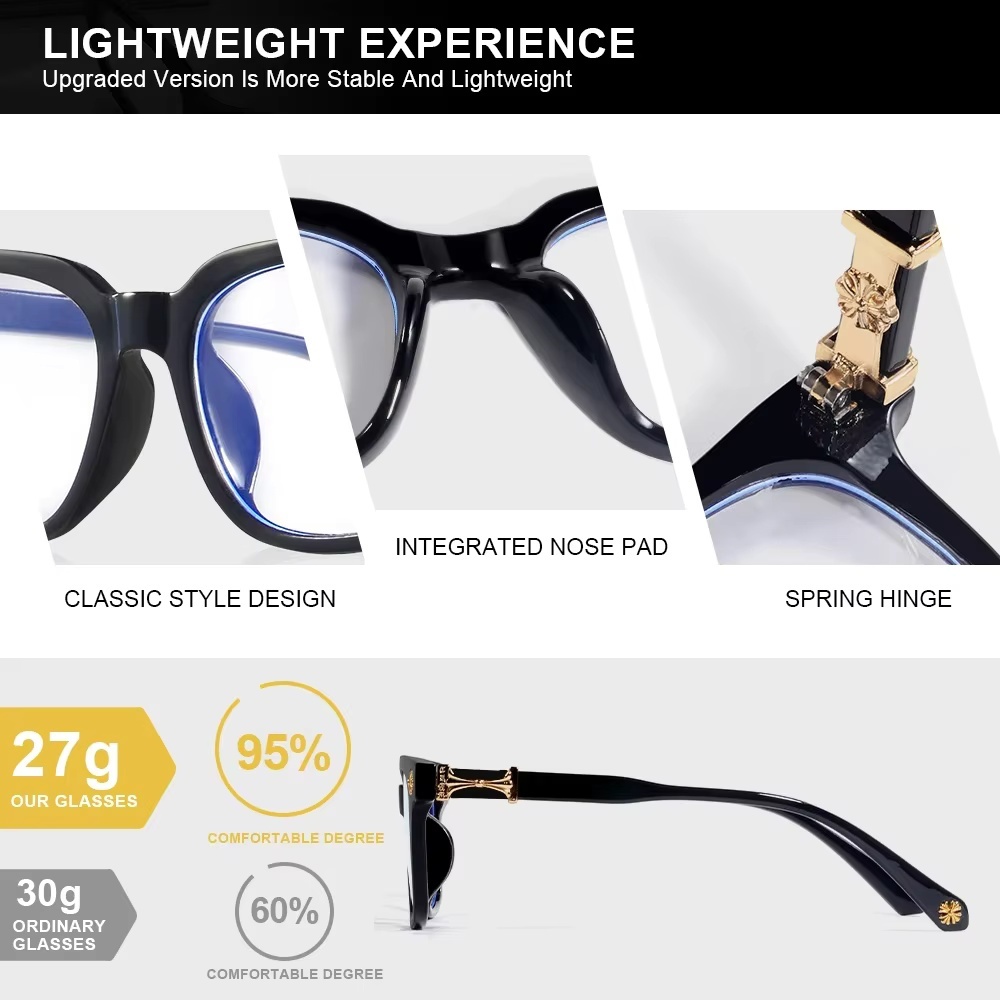 クラシック 2 個正方形抗青色光メガネ男性と女性用黒 & 透 - Gaming Glasses Blue のレビューと価格