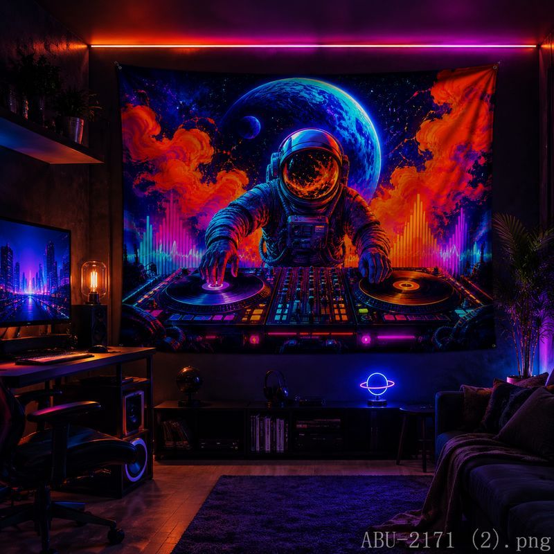 宇宙飛行士ディスクタペストリー サイケデリックギャラクシー  - Esports Gaming Room のレビューと価格