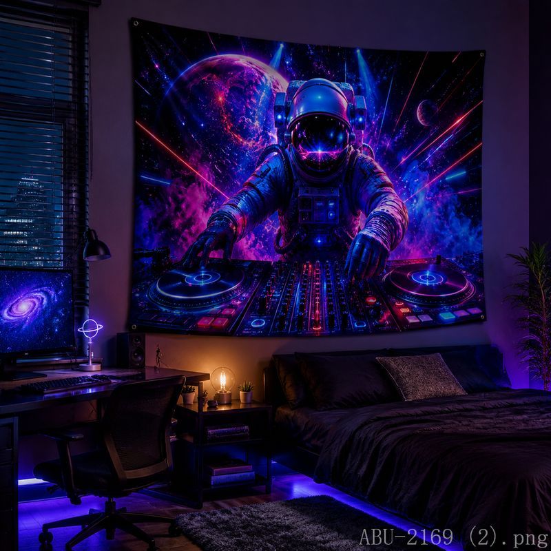 宇宙飛行士ディスクタペストリー サイケデリックギャラクシー  - Esports Gaming Room のレビューと価格