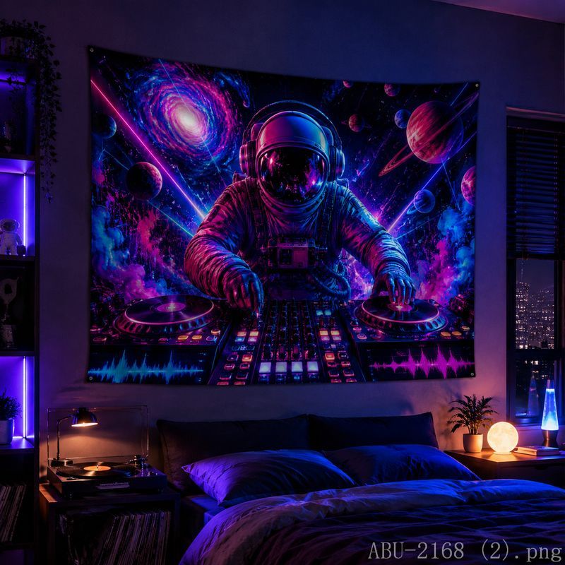 宇宙飛行士ディスクタペストリー サイケデリックギャラクシー  - Esports Gaming Room のレビューと価格